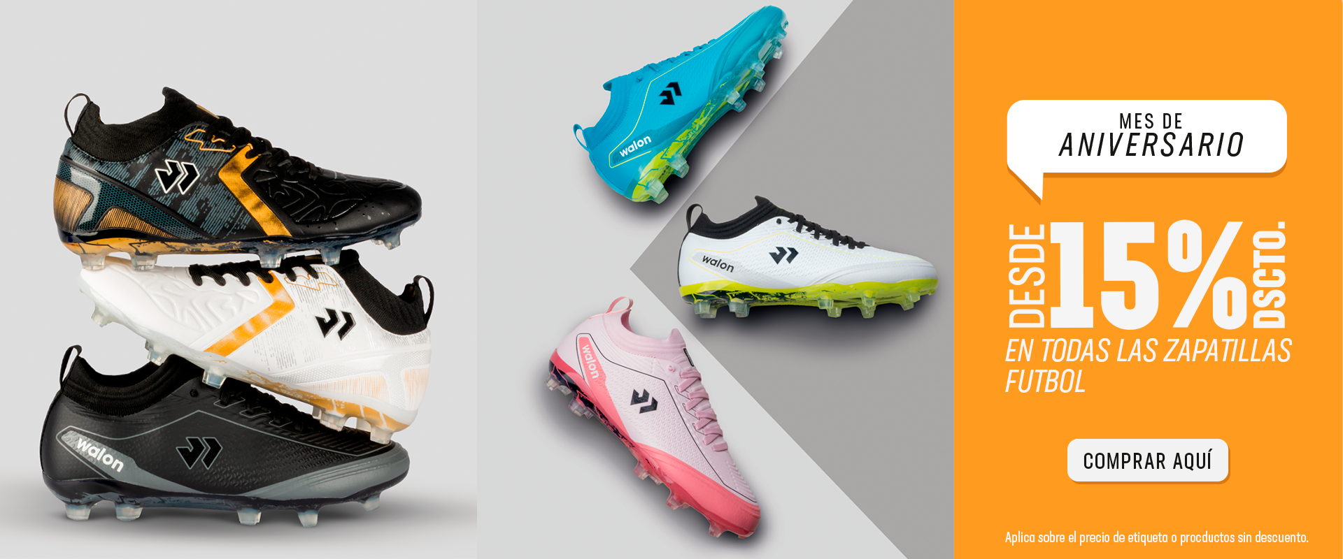 Zapatillas de fútbol Walon con descuento especial por aniversario