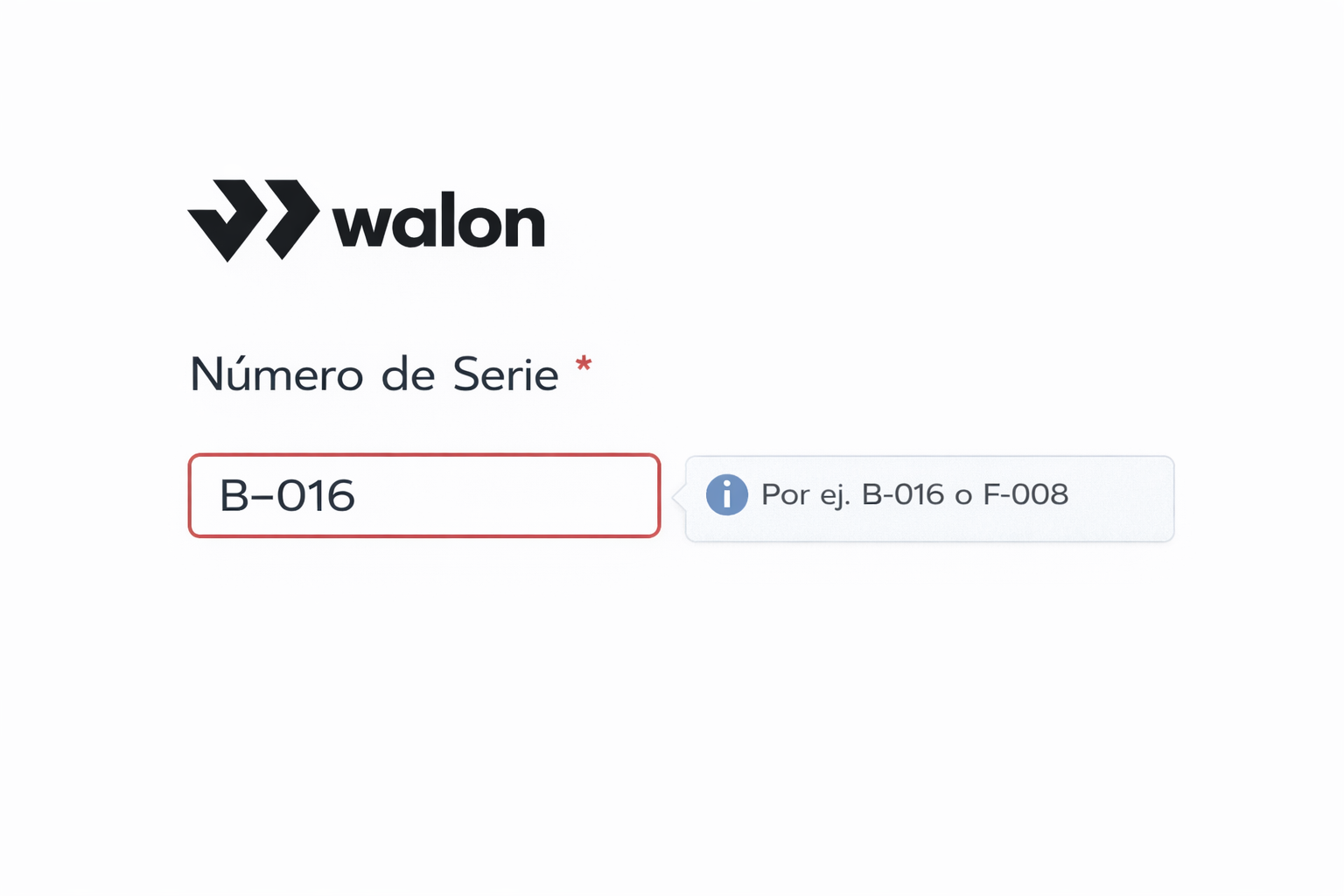 Ejemplo para ubicar el número de serie