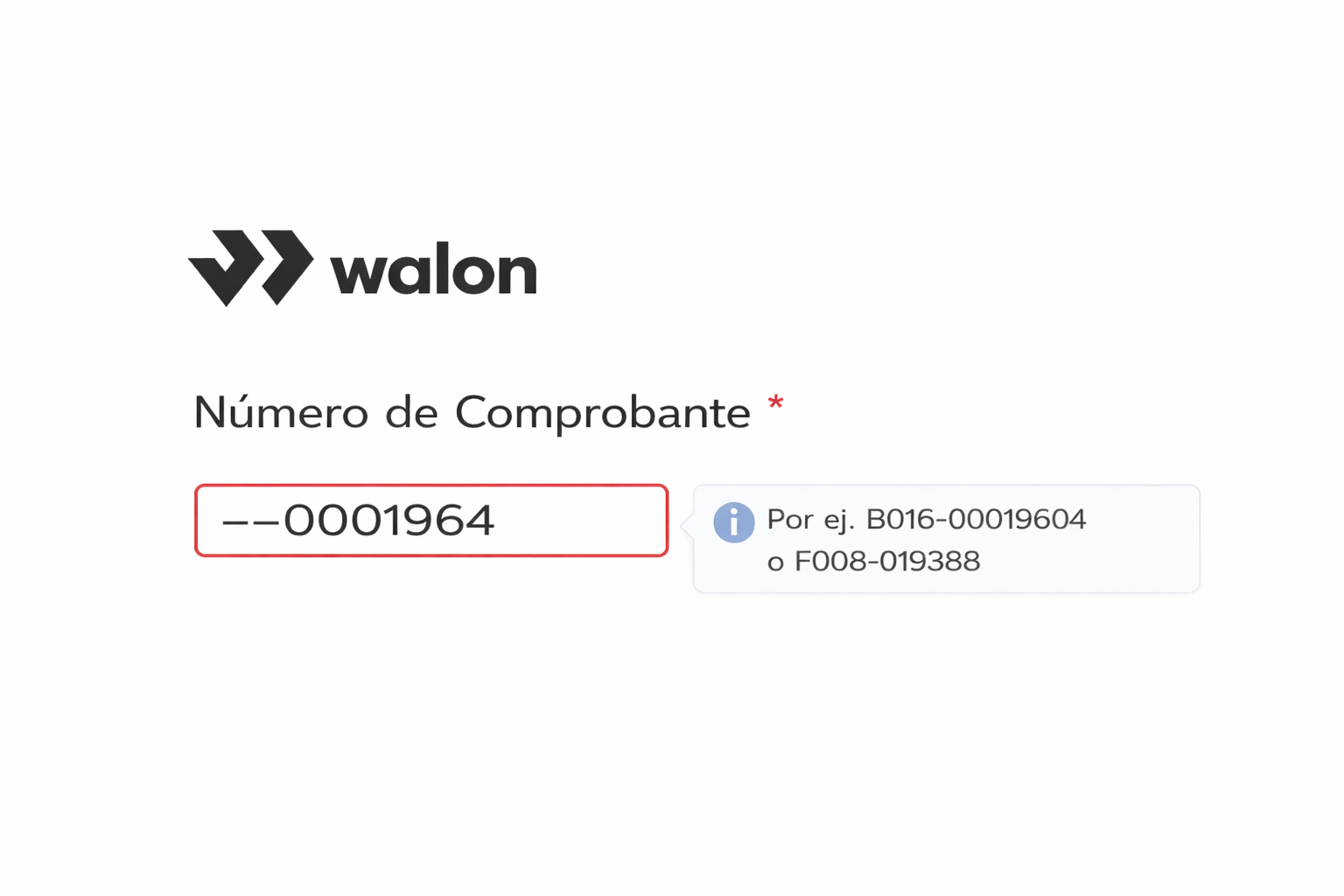 Ejemplo para ubicar el número de comprobante